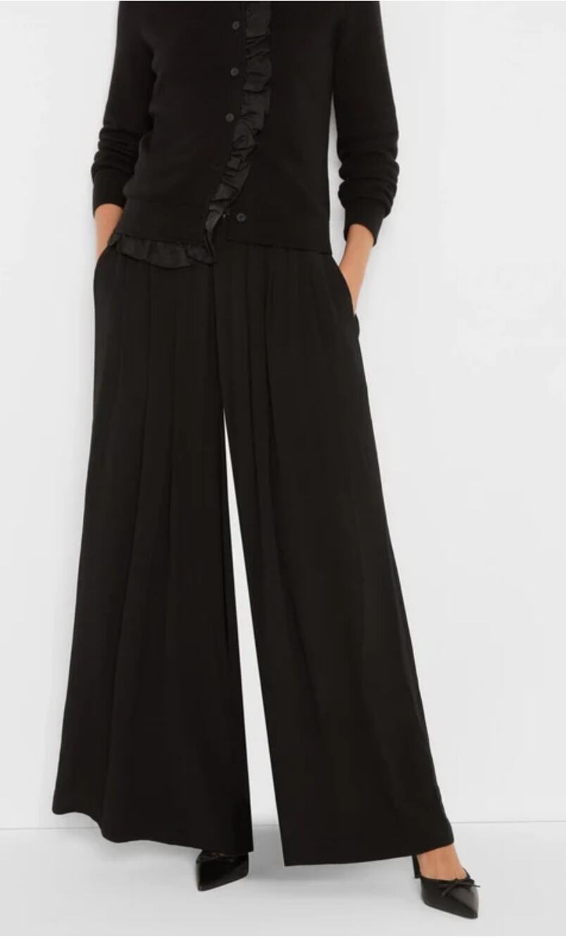NWT Nic+Zoe Iconic Faux Leather Waistband Palazzo Pant sz. S